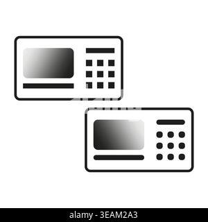 A Vector illustration showcasing a collection of modern digital device icons with a display screen and a button keypad. Stock Vector