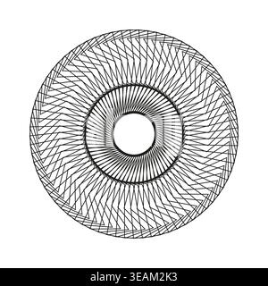 Abstract geometric spirograph pattern line art design Vector. Perfect for modern branding, print media, and digital backgrounds. Stock Vector