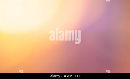 Soft abstract gradient background with warm yellow peach and lilac pastel tones Stock Photo