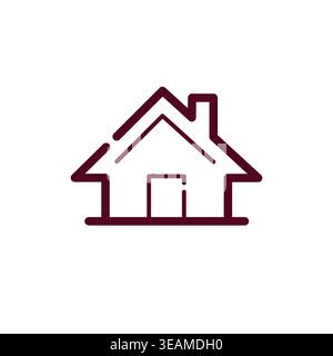 House line icon for real estate, construction company house logo, mobile app and homepage web design Stock Vector
