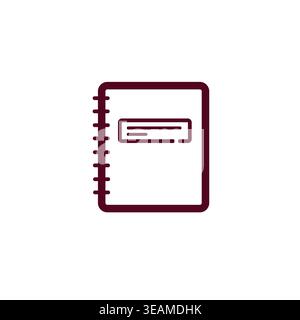 Spiral notebook planner line icon for business and school supplies. Office stationery symbol Stock Vector
