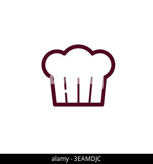 Chef hat line icon for restaurant, cooking class, catering and logo. Toque Blanche symbol Stock Vector