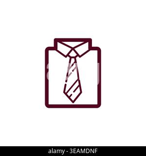 Business man apparel icon with shirt and tie for office professional. Corporate suit symbol Stock Vector