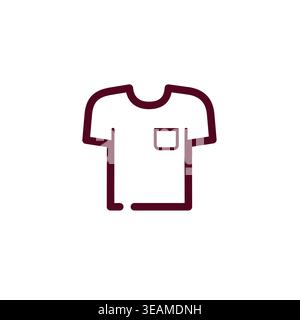 Minimalist t-shirt line icon for clothing store or laundry service Stock Vector