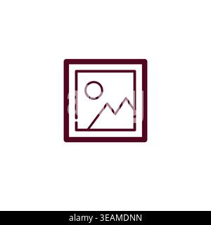 Picture frame line icon for photo gallery, interface design and canvas wall art Stock Vector