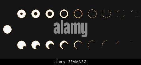 Pixel Flash Explosion Frames Set Stock Vector