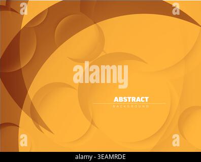 An abstract yellow background features overlapping geometric circles and subtle soft shadows. This yellow background creates a modern and clean aesthe Stock Vector