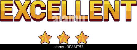 Excellent rating three stars icon Stock Vector