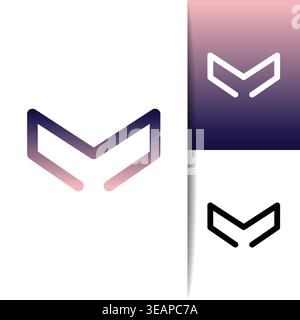 Modern abstract initial letter M design featuring a unique geometric shape. Ideal for corporate branding, tech startups, and minimalist identity proje Stock Vector