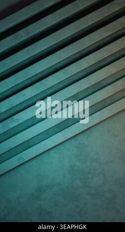 Layered abstract background featuring diagonal lines in varying teal and blue tones offering a modern geometric texture with subtle shadows for digita Stock Photo