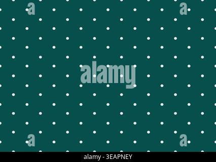 Classic background with white polka dots on a dark green background Stock Vector
