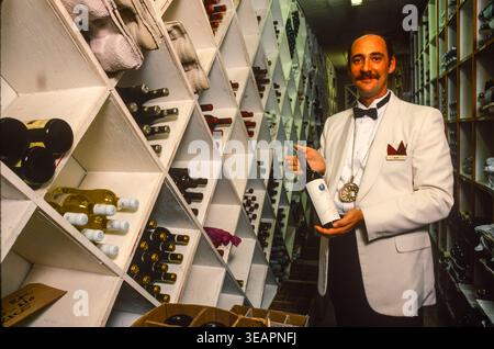 The head wine waiter at an up-market hotel on Maui Island, Hawaii, USA Stock Photo