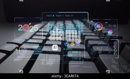 Data analytics and big data strategy for real-time analytics, predictive data modeling, business intelligence analytics, and data-driven decision Stock Photo
