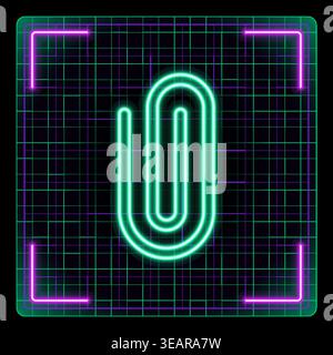 Paperclip symbol, attachment files and documents, digital link symbol. Stock Vector