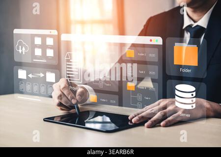 Digital folder organization improves server file structure, enhances workflow, and supports system management Parse Stock Photo