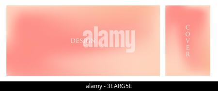 Set of Modern Gradient Backgrounds with Peach Pink Mesh. Apricot background with Soft Blur for posters, flyers, or business cards. Pastel Vector Stock Vector