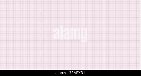 Seamless pink grid notebook paper texture with soft square pattern on light background. Clean math sheet backdrop, pastel stationery design, minimal pattern for print, packaging and scrapbooking. Stock Vector