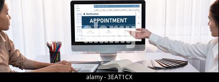 Online applointment booking calendar for brisk regristration on the internet website Stock Photo