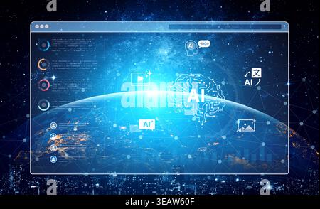 A generative AI dashboard for creating diverse multimedia content. The platform's digital brain can generate images, video, speech, and text, as well Stock Photo