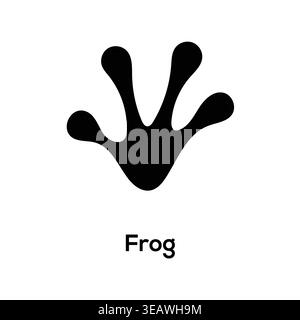 Frog Footprint Silhouette Paw Print Vector Icon Black Isolated Wildlife Track Symbol Stock Vector