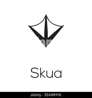 Skua Footprint Paw Print Silhouette Vector Icon Black Isolated Wildlife Track Symbol Stock Vector