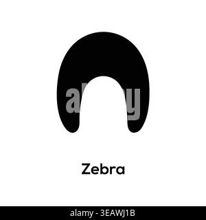 Zebra Footprint Paw Print Silhouette Vector Icon Black Isolated Wildlife Track Symbol Stock Vector