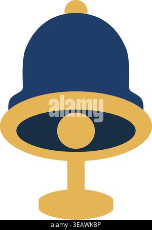 A traditional ring bell mounted on a stand used to signal the start and end of rounds. Stock Vector