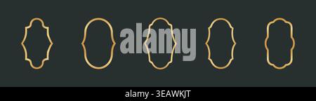 Luxury Ornamental Frame Set Gold Elegant Vintage Label Border Collection Stock Vector