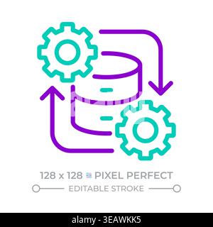 Data integration two color line icon Stock Vector