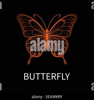 Colorful Butterfly Vector Gradient Editable Insect Elegant Modern Illustration Stock Vector