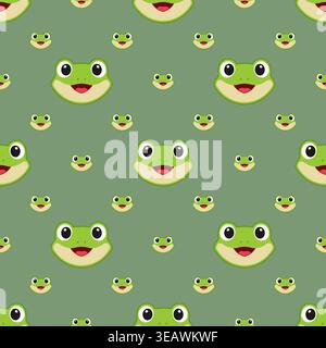 Frog vector seamless pattern on background Stock Vector