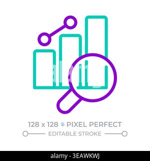 Market research two color line icon Stock Vector