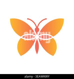 Colorful Butterfly Vector Gradient Editable Insect Elegant Modern Illustration Stock Vector