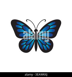 Colorful Butterfly Vector Gradient Editable Insect Elegant Modern Illustration Stock Vector