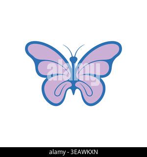 Colorful Butterfly Vector Gradient Editable Insect Elegant Modern Illustration Stock Vector