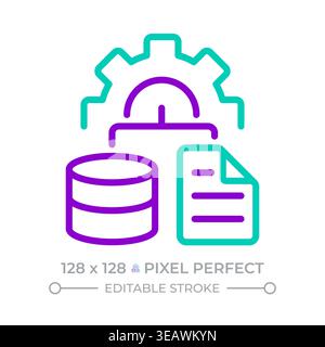 Etl processes two color line icon Stock Vector