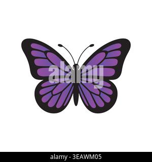 Colorful Butterfly Vector Gradient Editable Insect Elegant Modern Illustration Stock Vector