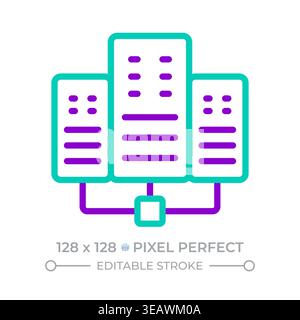 Data center two color line icon Stock Vector