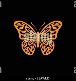 Colorful Butterfly Vector Gradient Editable Insect Elegant Modern Illustration Stock Vector