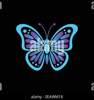 Colorful Butterfly Vector Gradient Editable Insect Elegant Modern Illustration Stock Vector