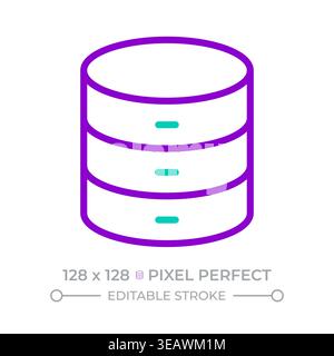 Database two color line icon Stock Vector