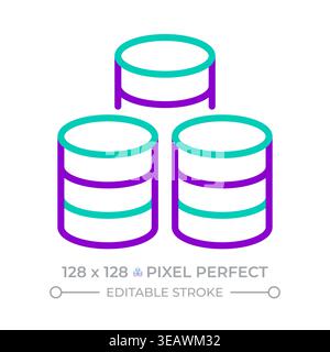 Bigdata storage two color line icon Stock Vector