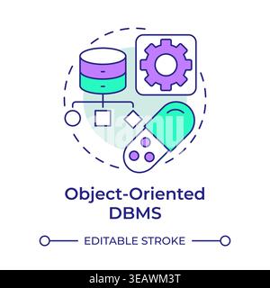 Object oriented dbms multi color concept icon Stock Vector