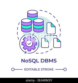 Nosql dbms multi color concept icon Stock Vector