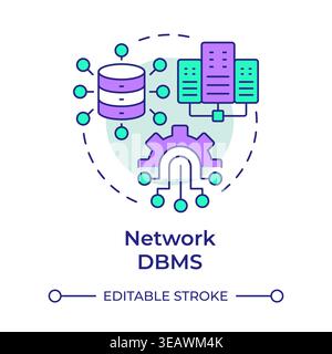 Network dbms multi color concept icon Stock Vector