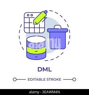DML multi color concept icon Stock Vector