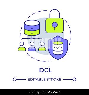 DCL multi color concept icon Stock Vector