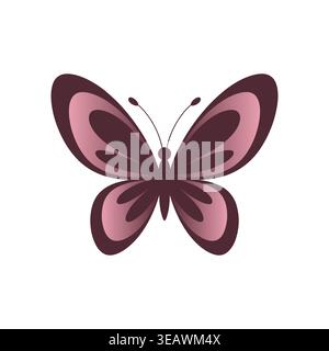 Colorful Butterfly Vector Gradient Editable Insect Elegant Modern Illustration Stock Vector