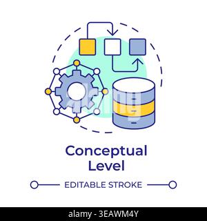 Conceptual level multi color concept icon Stock Vector
