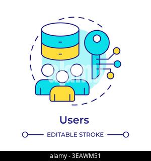 Users multi color concept icon Stock Vector